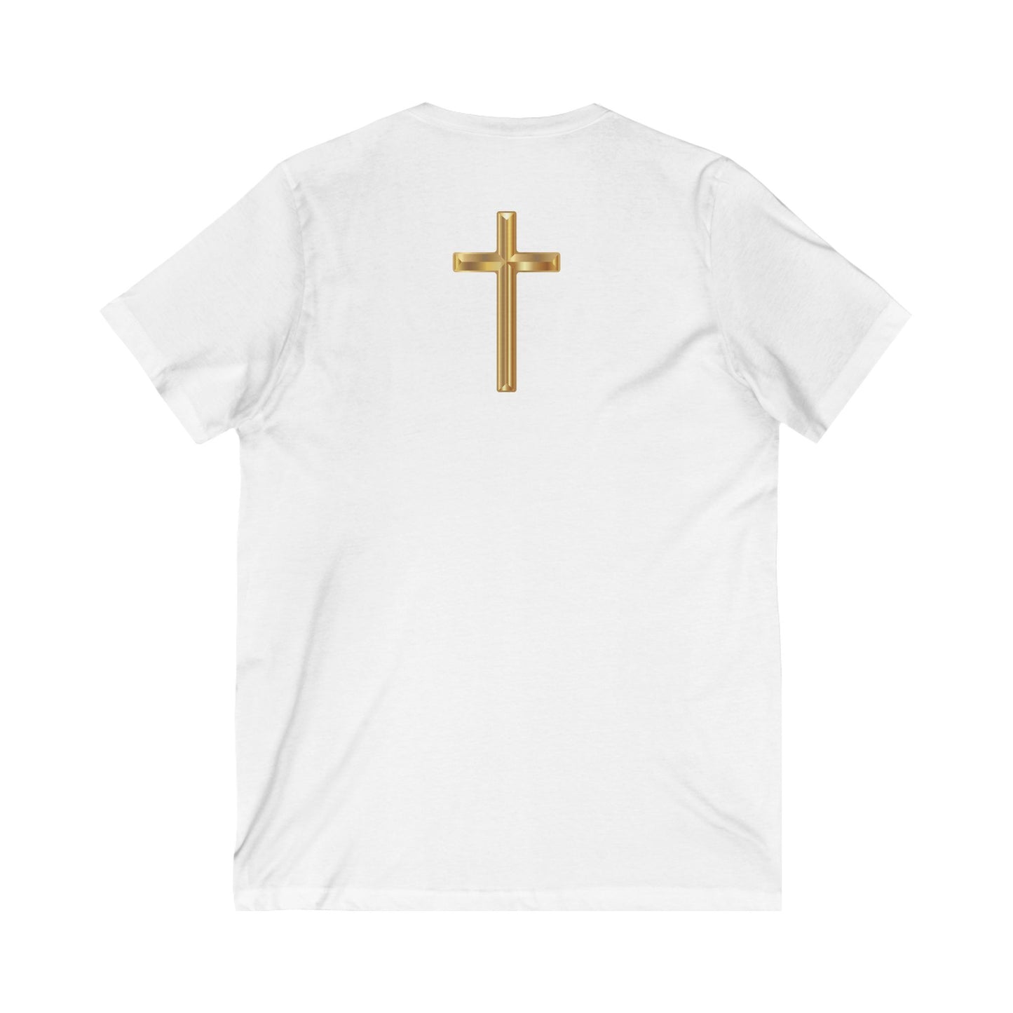 V-Neck Tee Resurrection Cathedral Design (WITH GOLD CROSS)