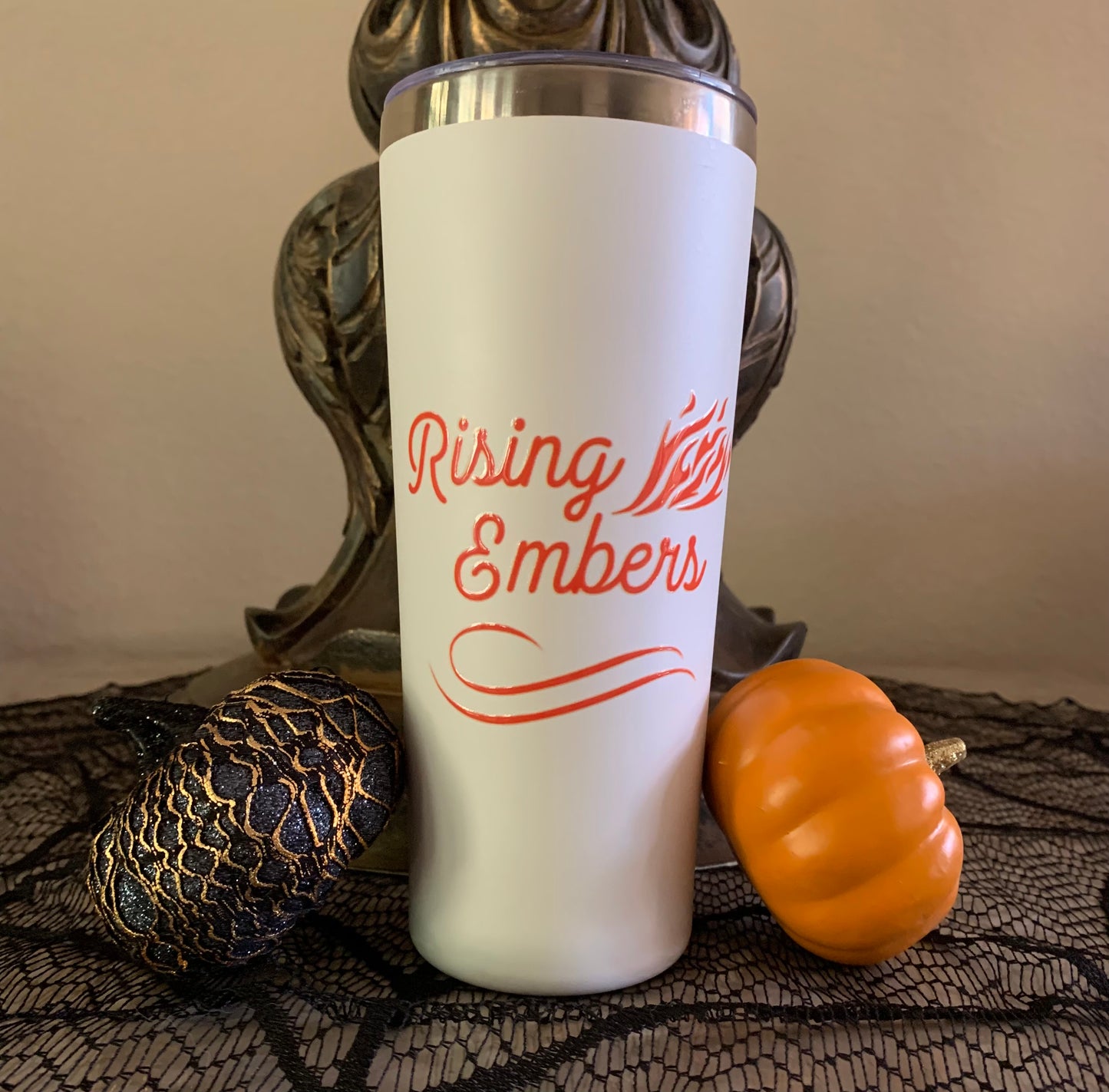 Rising Embers gem pumpkin Copper Vacuum Insulated Tumbler, 22oz