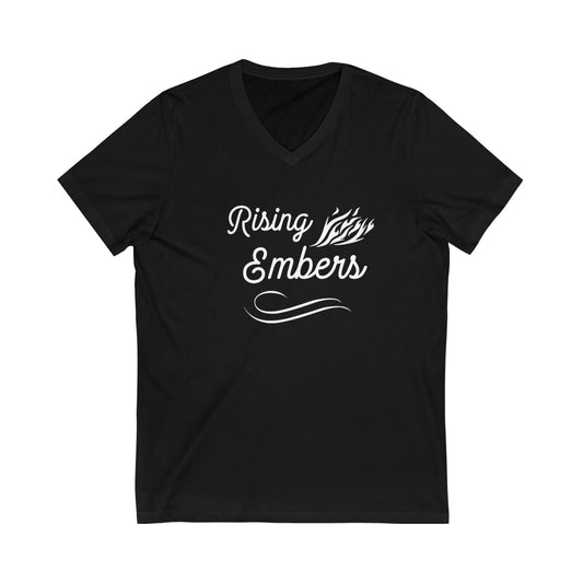 Rising Embers logo Short Sleeve V-Neck Tee