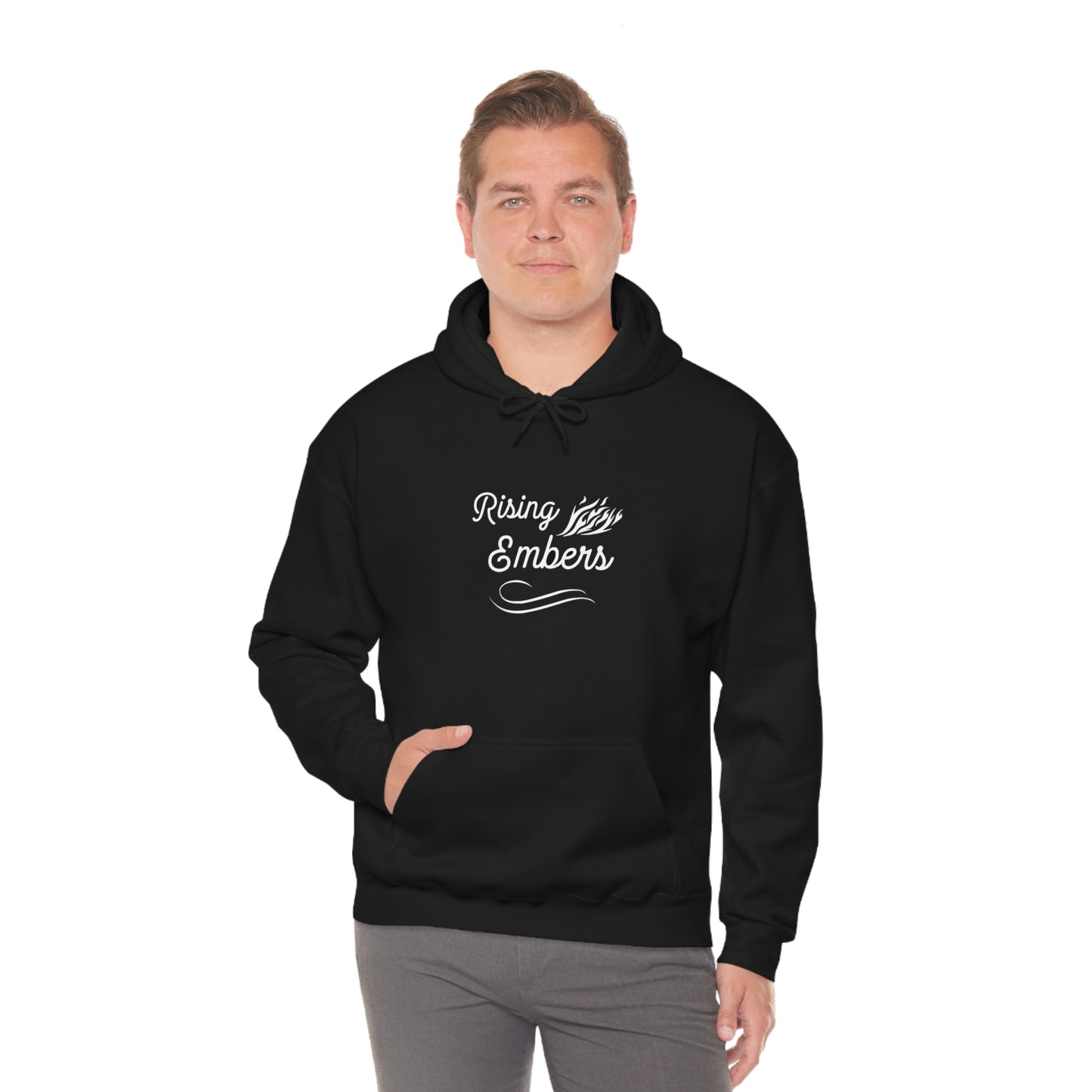 Rising Embers classic logo hoodie.