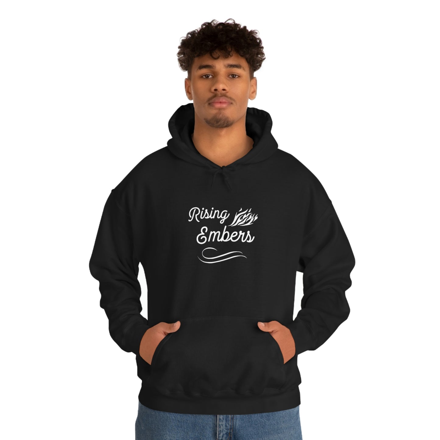 Rising Embers classic logo hoodie.