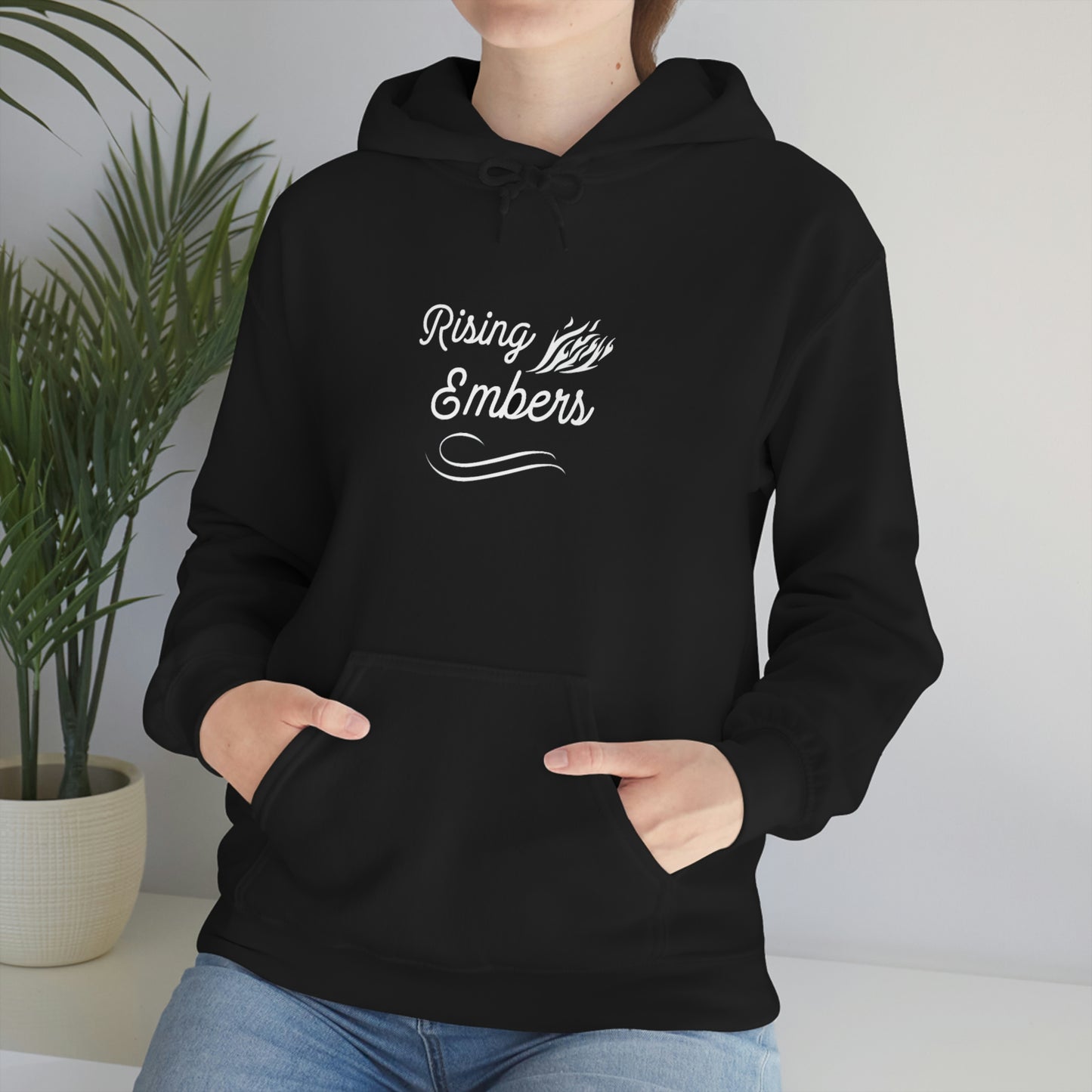 Rising Embers classic logo hoodie.